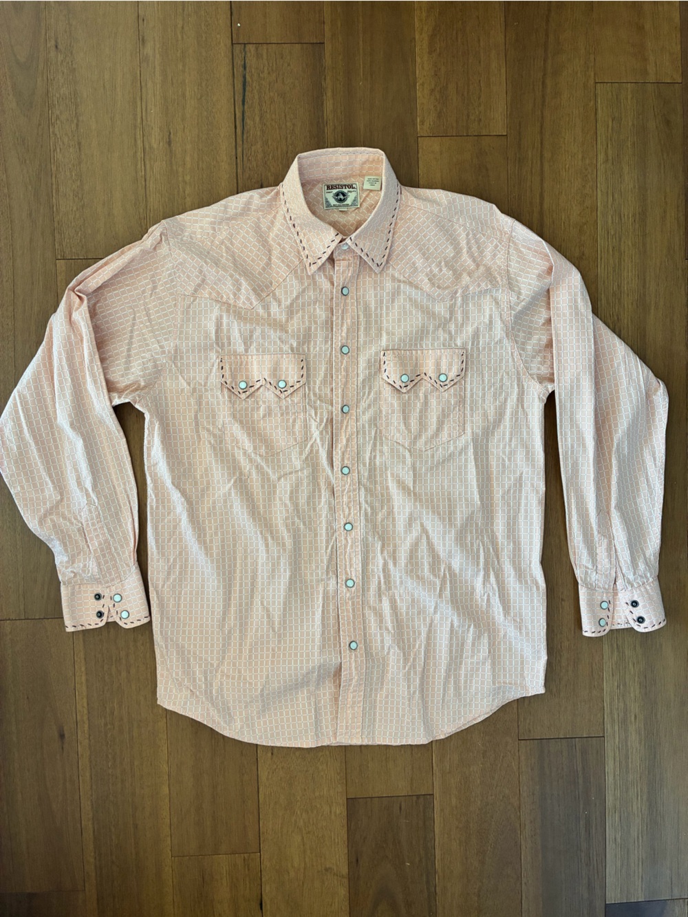 Men's Peach Snap-Front Western Shirt